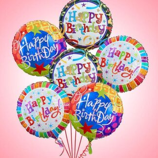 6 Birthday Mylar Balloons