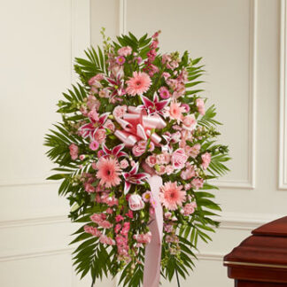 Deepest Sympathies Standing Spray - Pink
