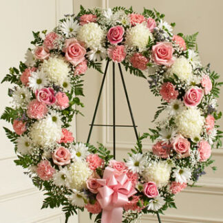 Pink and White Standing Wreath