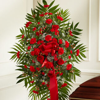 Deepest Sympathies Standing Spray - Red