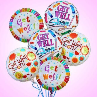6 Get Well Mylar Balloons